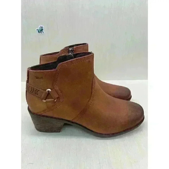 Teva Anaya Women's Brown Leather Chelsea Waterproof Booties Size US 9 - Picture 7 of 10